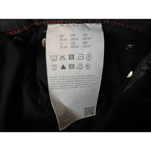 HUGO Hugo Boss Jeans Women's Size 26 Low Rise Skinny w Zip Ankle Gray Denim - Picture 7 of 11